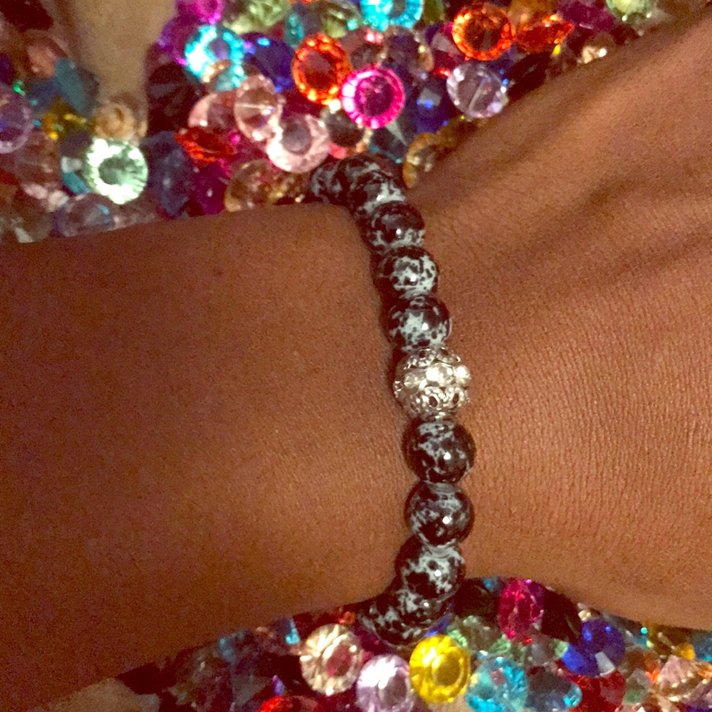 Black&white elastic bracelet